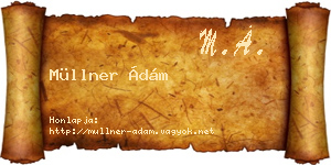 Müllner Ádám névjegykártya